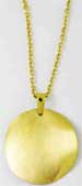 CHAINE + PENDENTIF ACIER DORE PASTILLE