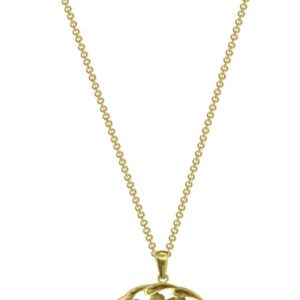 CHAINE+PEND acier doré , pend rond maille gourmette