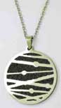 CHAINE + PENDENTIF ACIER PASTILLE OXYDE NOIR