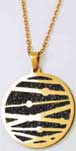 CHAINE + PENDENTIF ACIER ROSE PASTILLE OXYDE NOIR