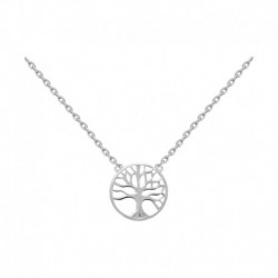 COLLIER ACIER ARBRE DE VIE AU CENTRE