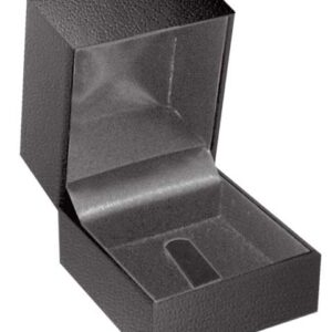 BAGUE LANGUETTE 5,3 X 5,8 +5CM ASPECT CUIR GRIS - INT GRIS CLAIR
