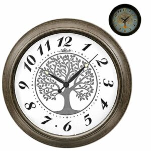 Pendule QTZ ARBRE DE VIE LUMINEUSE, METAL