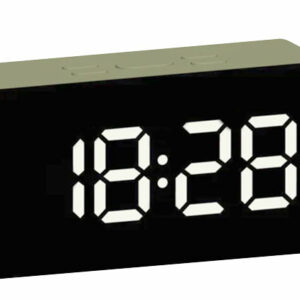 REVEIL LCD DIGIT BLANC BOITIER VERT PALE